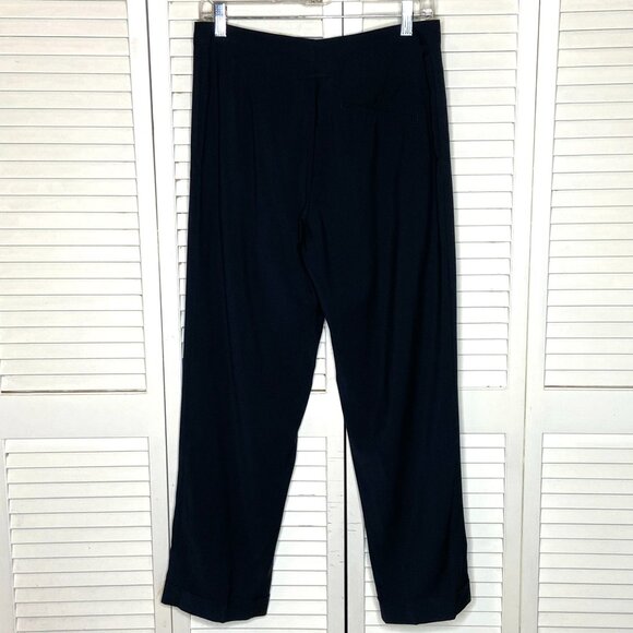 Vtg 2000s JEAN PAUL GAULTIER Femme Navy Blue 100% Wool Cuffed Tapered Pants 8 - Picture 7 of 9